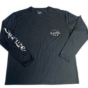 Salt Life SXL Black/White Long Sleeve, Graphic, Fishing Shirt- XL